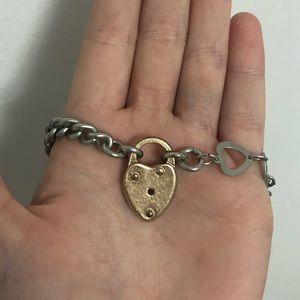 Urban Outfitters Heart Lock Chain Necklace